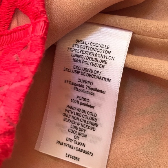 NWT! LAUNDRY by Shelli Segal Size 12 coral lace dress - Picture 5 of 8